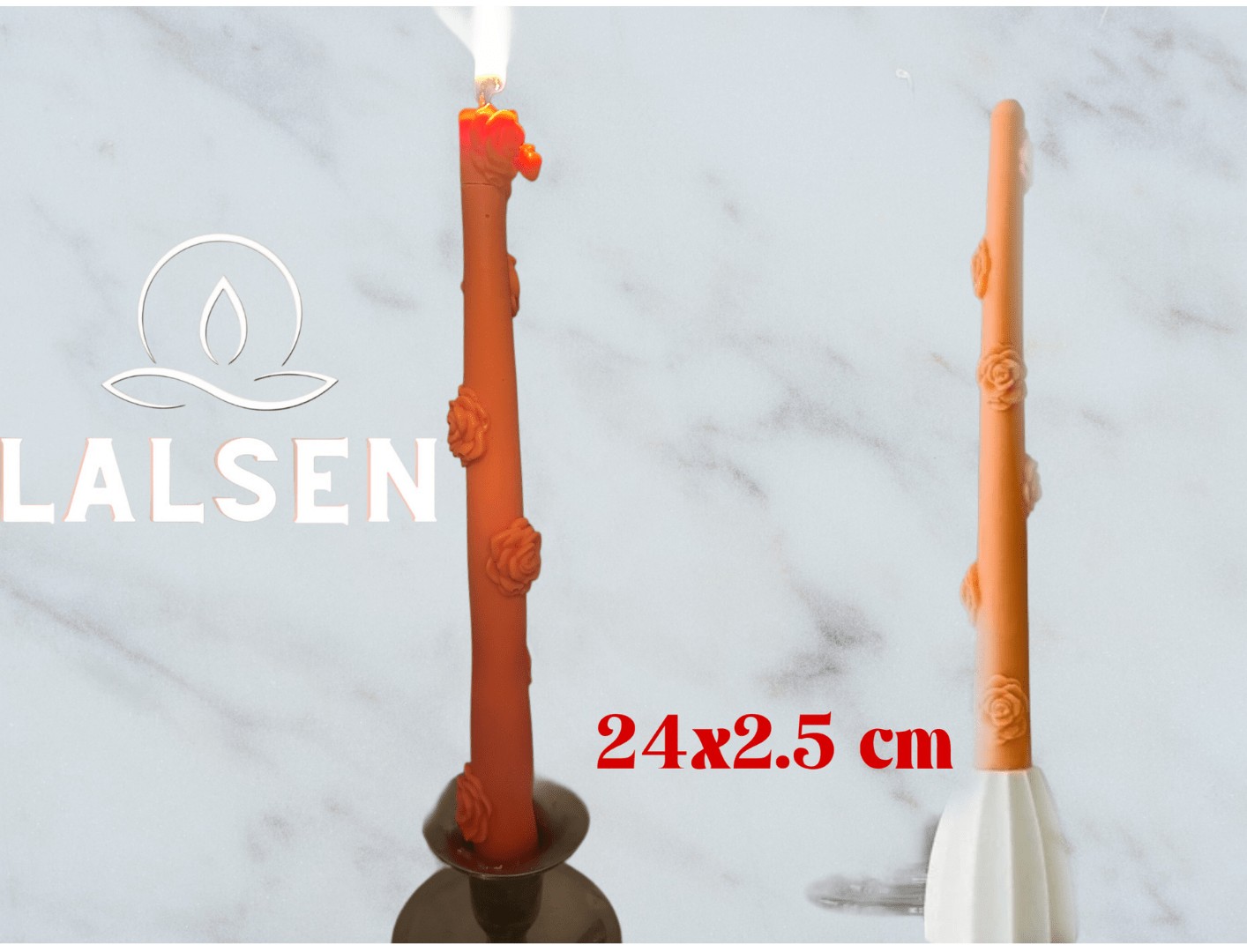 valentınes dag Rose Kronelys - Billede 1